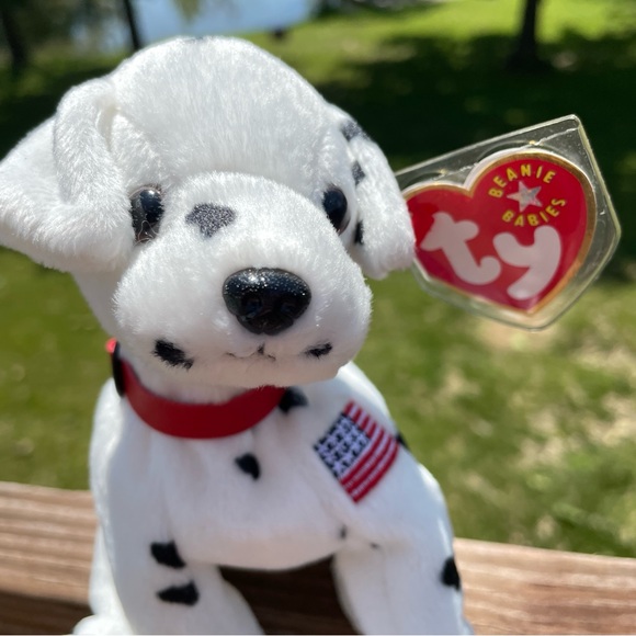 RETIRED TY Rescue Dalmatian w/Flag Beanie Babie September 11 2001 Memorial 9/11 - Picture 2 of 7